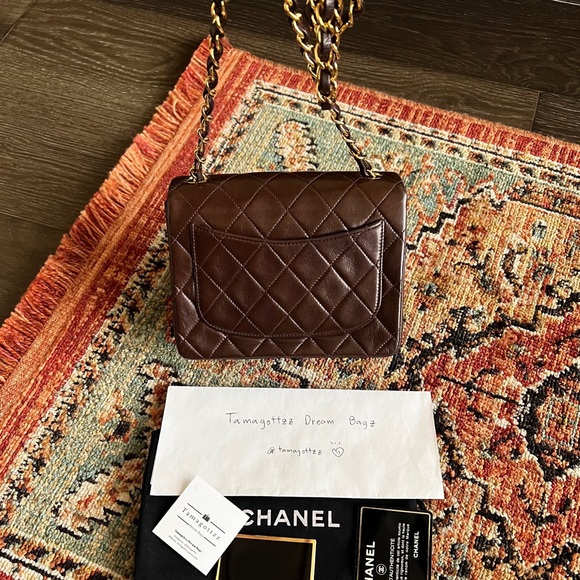 SOLD-on payment plan**Chanel Classic Vintage Mini Square Brown Single Flap Bag - Picture 4 of 10